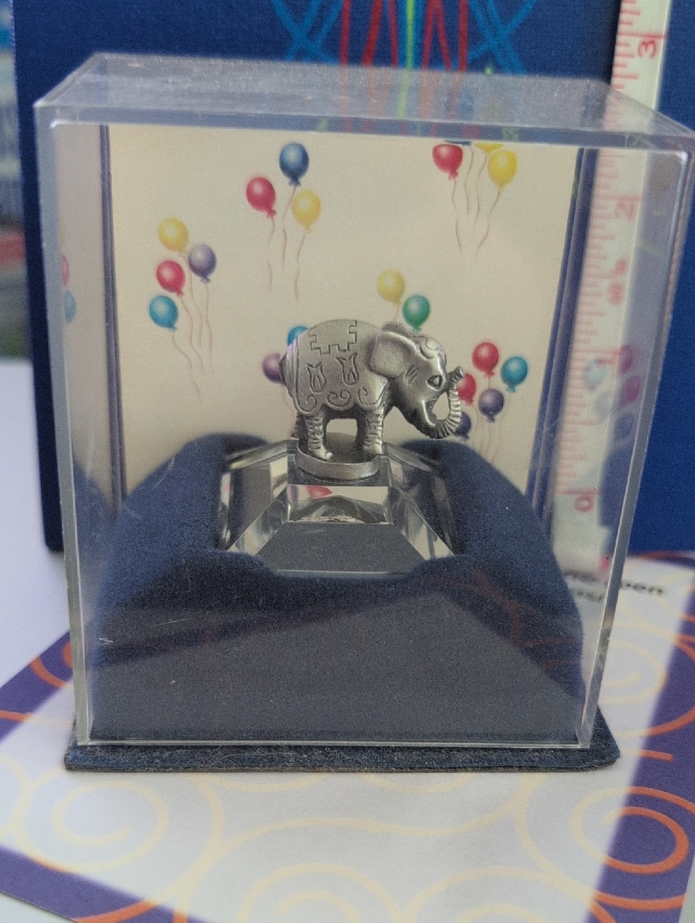 Russ Bernie And Co. Fine Pewter Center Ring Elephant in Display Case